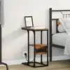 Image de Cabinet De Chevet Avec Tiroir Chêne Fumé 41.5 X 26 X 60.5 Cm Vidaxl