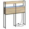 Image de Tête de lit de rangement - vidaXL - Chêne Sonoma - Bois dingénierie - 90 cm - 15x90x98 cm - Éclairage LED intégré