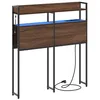 Image de Tête de lit de rangement - vidaXL - Chêne marron - Bois dingénierie - 90 cm - 15x90x98 cm - Éclairage LED intégré