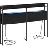 Image de Tête de lit de rangement - vidaXL - Chêne Noir - 150x98 cm - Bois dingénierie - Cadre en acier - Lumières LED intégrées