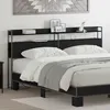 Image de Tête de lit 180 cm chêne noir avec LED et rangement - VidaXL bois dingénierie
