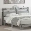 Image de Tête de lit de rangement vidaXL Sonoma gris 200 x 15 x 98 cm avec LED multicolores prises et USB-C