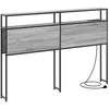 Image de Tête de lit avec rangement - vidaXL - Sonoma Gris - Bois dingénierie - 15x138x98 cm - Station de charge - 2 étagères