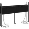 Image de Tête de lit avec rangement - vidaXL - Station de charge - Chêne noir - 143x15x98 cm - Bois dingénierie