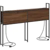 Image de Tête de lit avec rangement - vidaXL - Chêne marron - 153x15x98 cm - Station de charge - Pieds réglables