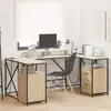 Image de Bureau Chêne Sonoma 182 X 101 X 87,5 Cm Bois D'ingénierie Vidaxl
