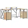 Image de Vidaxl bureau chêne sonoma 182 x 101 x 87,5 cm bois d'ingénierie