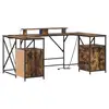 Image de Vidaxl bureau chêne fumé 182 x 101 x 87,5 cm bois d'ingénierie