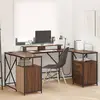 Image de Bureau Chêne Brun 182 X 101 X 87,5 Cm Bois D'ingénierie Vidaxl