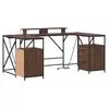 Image de Vidaxl bureau chêne brun 182 x 101 x 87,5 cm bois d'ingénierie