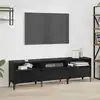 Image de Meuble Tv Chêne Noir 150 X 30 X 45 Cm Bois D'ingénierie Et Fer Vidaxl