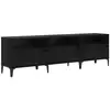 Image de Vidaxl meuble tv chêne noir 150 x 30 x 45 cm bois d'ingénierie et fer
