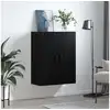 Image de Vidaxl meuble mural noir 69,5 x 34 x 90 cm bois d'ingénierie
