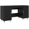 Image de Vidaxl bureau avec porte chêne noir 140 x 50 x 75 cm bois d'ingénierie