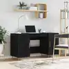 Image de Bureau Avec Porte Chêne Noir 140 X 50 X 75 Cm Bois D'ingénierie Vidaxl