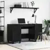 Image de Bureau Avec Porte Chêne Noir 140 X 50 X 75 Cm Bois D'ingénierie Vidaxl