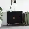 Image de Buffet Chêne Noir 89,5 X 34 X 80 Cm Bois D'ingénierie Vidaxl