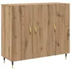 Image de Buffet moderne en bois dingénierie - vidaXL - 90x34x80 cm - Marron - Bois multicouche - 3 portes à fil
