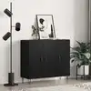 Image de Buffet Chêne Noir 90 X 32,5 X 80 Cm Bois D'ingénierie Vidaxl
