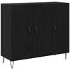 Image de Vidaxl buffet chêne noir 90 x 32,5 x 80 cm bois d'ingénierie