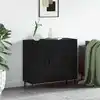 Image de Buffet Chêne Noir 90 X 34 X 80 Cm Bois D'ingénierie Vidaxl
