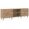 Image de Meuble TV en bois dingénierie - vidaXL - Chêne artisanal - 150x30x50 cm - 2 portes - 2 étagères - Montage au sol