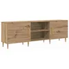 Image de Meuble TV moderne - vidaXL - Chêne artisanal - 150x30x50 cm - Bois dingénierie - 2 portes - 2 étagères - Profil bas