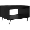 Image de Table basse en bois dingénierie - vidaXL - Chêne Noir - 60x50x40 cm - Rectangulaire - Pieds en fer en épingle à cheveux