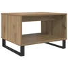 Image de Table basse rectangulaire - vidaXL - Chêne artisanal - 60x50x40 cm - Bois dingénierie - Pieds en fer - Rangement caché