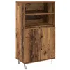 Image de Buffet haut moderne - vidaXL - Marron - Bois dingénierie - 60x36x110 cm - 2 portes - Rangement caché