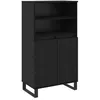 Image de Armoire haute moderne - vidaXL - Noir - 60x36x110 cm - Bois dingénierie - 2 portes - Grand espace de rangement