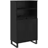 Image de Vidaxl haut armoire noir 60 x 36 x 110 cm bois d'ingénierie
