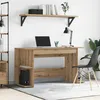 Image de Bureau droit 140 x 50 x 75 cm chêne artisanal - bois dingénierie étagères intégrées contemporain
