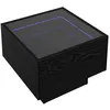 Image de Table basse carrée rustique - vidaXL - Chêne noir - 40x40x30 cm - Bois dingénierie - Surface texturée