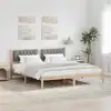 Image de Cadre De Lit Gris Clair 160 X 200 Cm Pin Massif Vidaxl