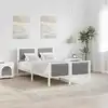 Image de Cadre De Lit Avec Tête De Lit Blanc Et Gris Clair 120 X 190 Cm Vidaxl