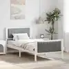 Image de Cadre De Lit Blanc Et Gris Clair 90 X 190 Cm Bois Massif En Pin Vidaxl