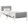 Image de Vidaxl cadre de lit blanc et gris clair 90 x 190 cm bois massif en pin