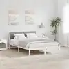 Image de Cadre De Lit Avec Tête De Lit Blanc Et Gris Clair 140 X 190 Cm Vidaxl