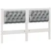 Image de Tête de lit en bois massif - vidaXL - Blanc et Gris Clair - Bois de pin - 145 5x85 5x9 cm - Respirant - Durable