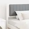Image de Tête De Lit Capitonnée Blanc Pin Massif Vidaxl
