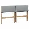 Image de Vidaxl tête de lit capitonnée gris clair 135 cm pin massif