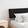 Image de Tête De Lit Capitonnée Noir 200 Cm Pin Massif Vidaxl
