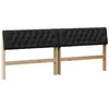 Image de Tête de lit capitonnée - vidaXL - Noir - 200 cm - Pin massif - Rembourrée en tissu - Durable - Facile à nettoyer