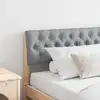 Image de Tête De Lit Capitonnée Gris Clair 180 Cm Pin Massif Vidaxl