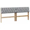 Image de Tête de lit capitonnée - vidaXL - Gris clair - 180 cm - Pin massif - Rembourrée en tissu - Durable - Facile à nettoyer