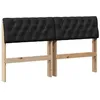 Image de Tête de lit capitonnée - vidaXL - 160 cm - Noir - Pin massif - Rembourrée en tissu - Durable - Facile à nettoyer