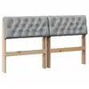 Image de Vidaxl tête de lit capitonnée gris clair 140 cm pin massif