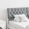Image de Tête De Lit Capitonnée Gris Clair 140 Cm Pin Massif Vidaxl