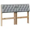 Image de Vidaxl tête de lit capitonnée gris clair 120 cm pin massif